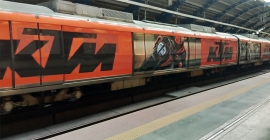 KTM Bikes accelerates train wrap branding